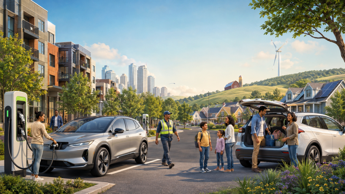 Sustainable community with green mobility
